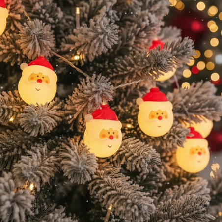 Коледна украса светещи LED лампички с Дядо Коледа