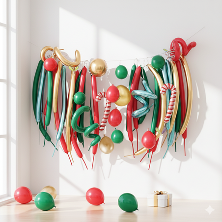 Комплект от 30 Коледни балона - Разнообразие от форми и цветове