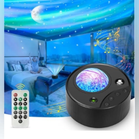 Лазерен проектор Северно сияние RGB звездно небе светлина бял шум