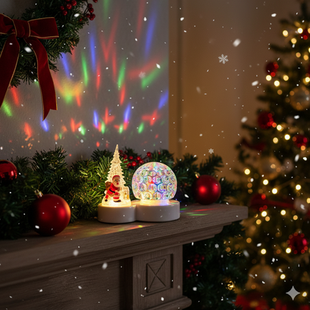 Коледна LED лампа с декоративни орнаменти