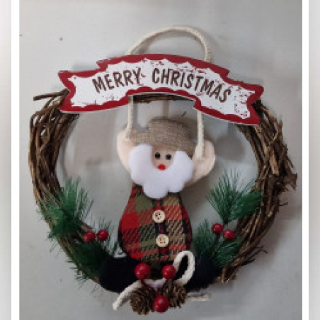 Ръчно изработен коледен венец Merry Christmas