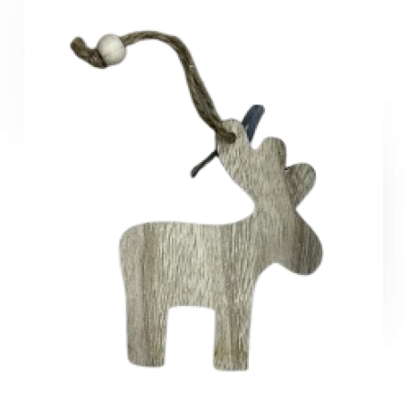 Изчистено дървено еленче - Празнична декорация за елха