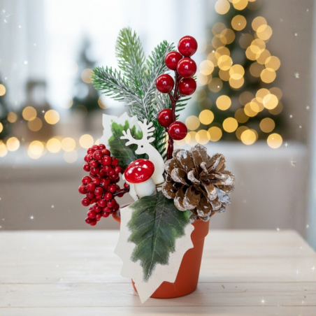 Изкуствена коледна декорация в саксия 1 бр Classic Flora