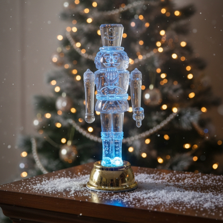 Светеща Коледна фигурка Лешникотрошачка – Войник с LED осветление