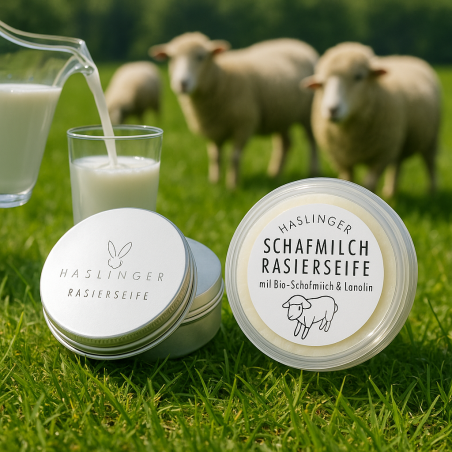 Сапун за бръснене Haslinger Lanolin със сапунерка 60 гр.