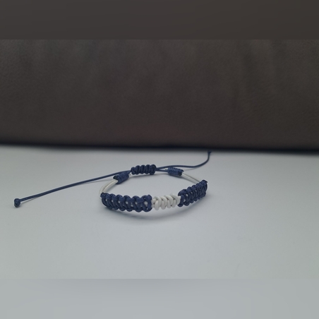 Плетена кожа синьо