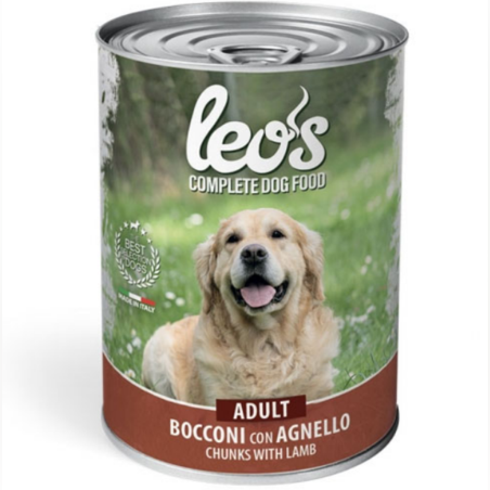 Leo’s Adult с агнешко – консерва хапки в сос – за кучета в зряла възраст, 415 гр.