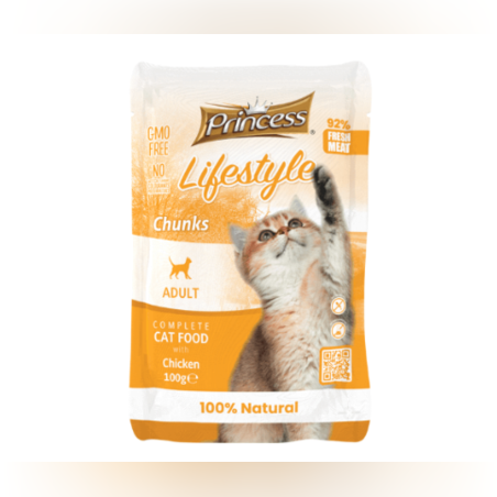 Lifestyle Princess – Пауч за израснали котки с пилешко месо 100гр