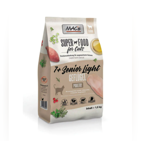 MAC'S CAT 7+ SENIOR LIGHT - за котки над 7г. и склонни към напъняване, Пиле, 1.5кг