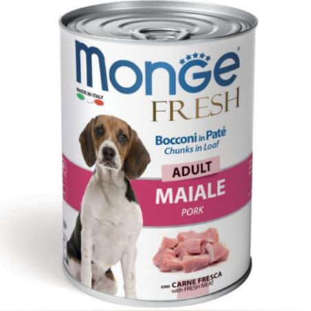 Monge Fresh Adult със свинско – хапки в пастет за кучета в зряла възраст, 400 гр