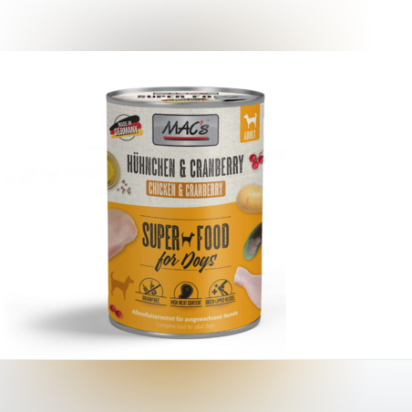 Mac's Dog с пиле и червена боровинка, 400 гр