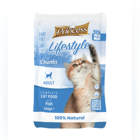 Lifestyle Princess – Пауч за израснали котки с два вида риба 100гр