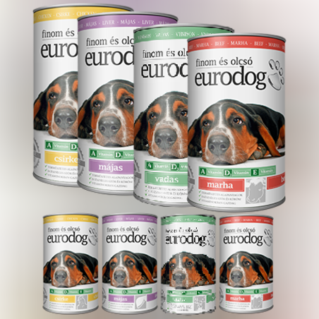 Eurodog консерва на хапки в сос за куче, 1 240гр