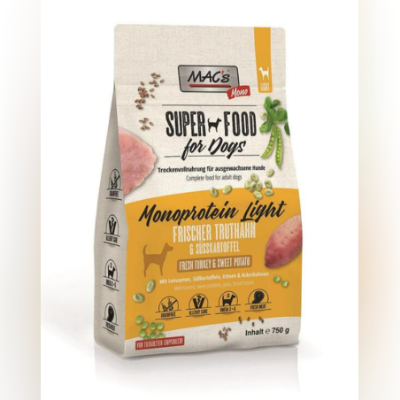 Mac's Dog MONO Light/Senior - храна за кучета с наднормено тегло или застаряващи 750 гр