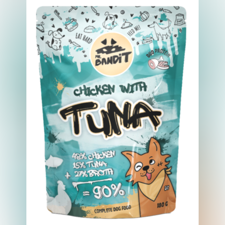 MR. BANDIT CHICKEN WITH TUNA - Пауч за кучета с пилешко и риба тон, 150гр