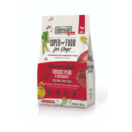 MAC'S DOG ADULT MONOPROTEIN - за пораснали кучета, Конско и сладък картоф , 750г