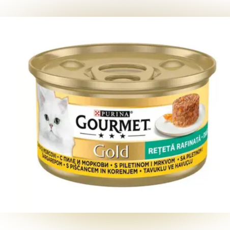 Gourmet Gold котешки пастет с вкус на пилешко и морков, 85g