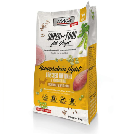 Mac's Dog MONO Light/Senior - храна за кучета с наднормено тегло или застаряващи 3kg