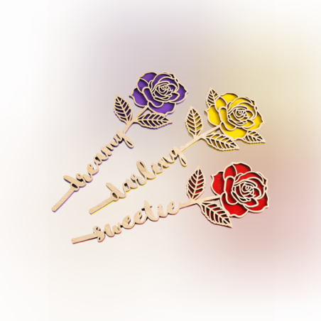 Дървена роза с послание