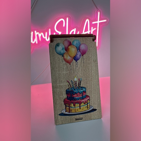 Дървена кутия за пари – Торта