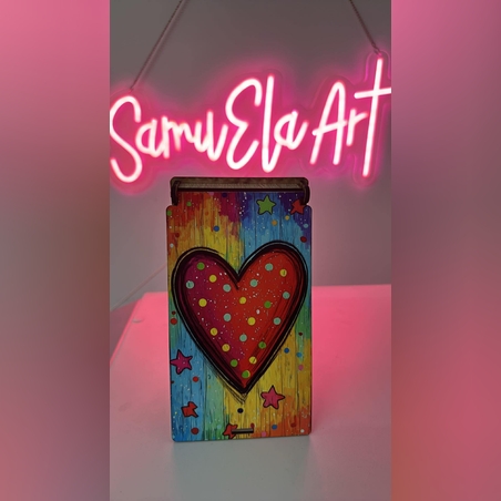 Дървена кутия за пари-Сърце