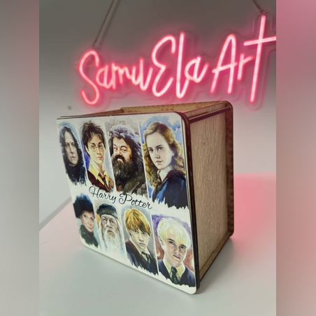 Дървена касичка с UV принт – Хари Потър