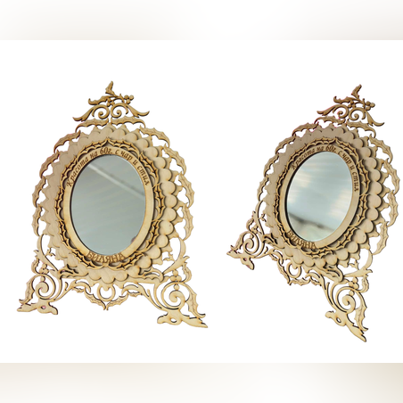 Дървено „Огледало от приказките“ - Персонализирано с име и текст