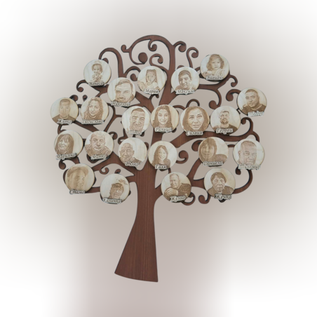Гравирано родословно „Дърво на живота“ със снимки и персонализация