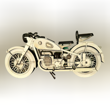 Дървен мотор с кош за кенче бира