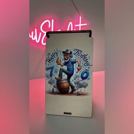 Дървена кутия за пари-Честит Юбилей мъж