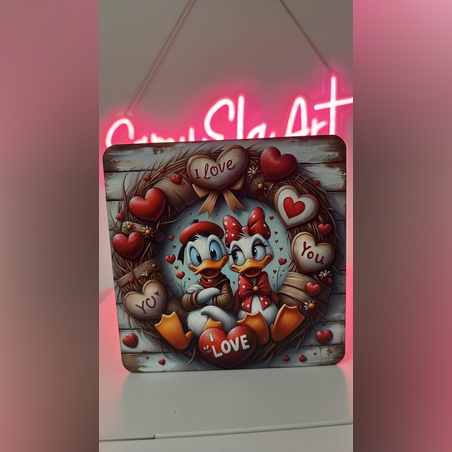 Лукс дървена касичка с цветен UV печат патенца