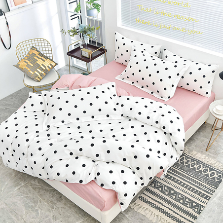 Двулицев спален комплект от 4 части без ластик - Точки