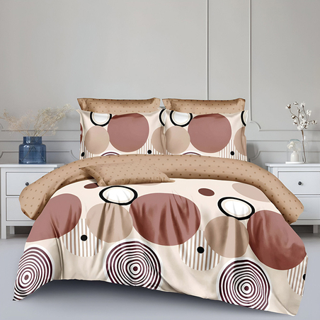 Двулицев спален комплект от 6 части без ластик - Кехлибарен залез