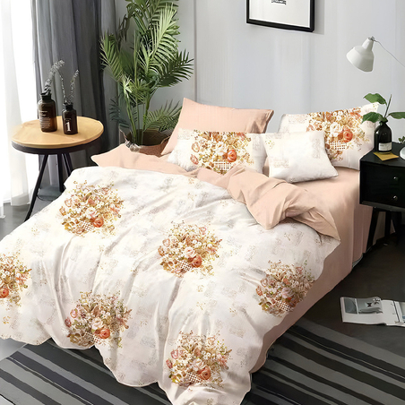 Двулицев спален комплект от 6 части без ластик - Нежен уют