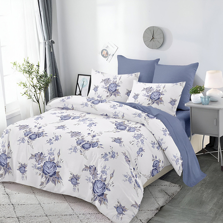 Двулицев спален комплект от 6 части без ластик - Лавандулов дъх