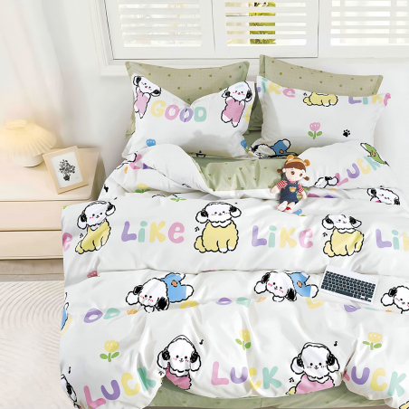 Двулицев спален комплект от 4 части без ластик (за приста) - Късмет