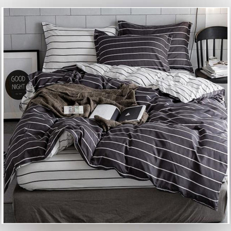 Двулицев спален комплект от 4 части без ластик - Перлена нощ