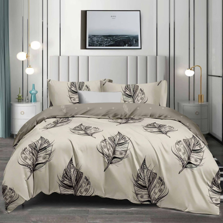 Двулицев спален комплект от 4 части без ластик (за приста) - Есенен уют