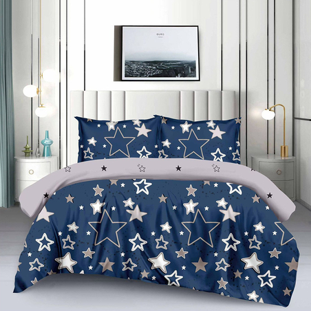 Двулицев спален комплект от 4 части без ластик (за приста) - Звездно изкушение