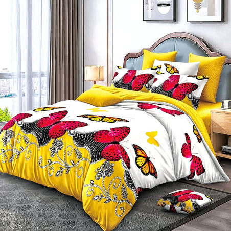 Двулицев спален комплект от 6 части без ластик - Цветен свят