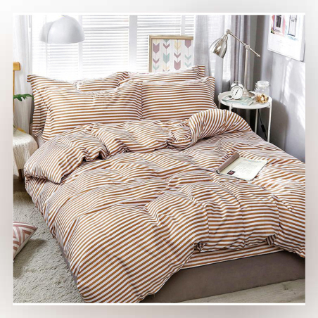 Двулицев спален комплект от 4 части без ластик - Златни раета