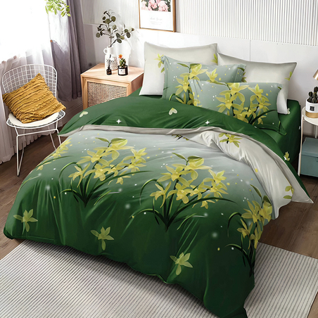 Двулицев спален комплект от 6 части с ластик - Горска мистерия