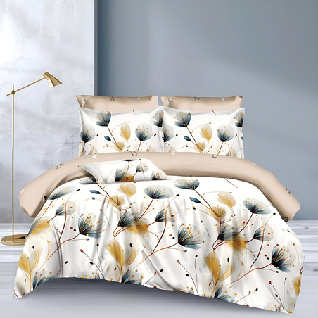 Двулицев спален комплект от 6 части без ластик - Тихо сияние