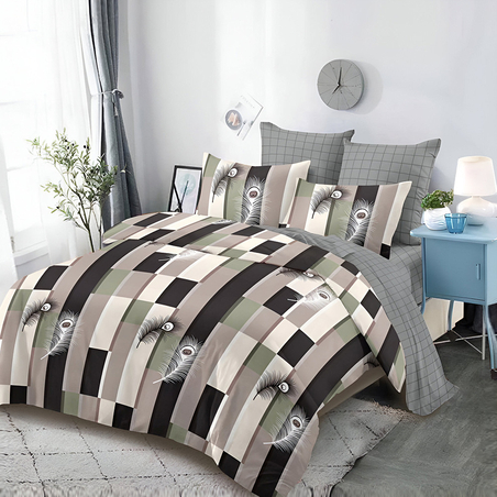 Двулицев спален комплект от 6 части без ластик - Геометрия