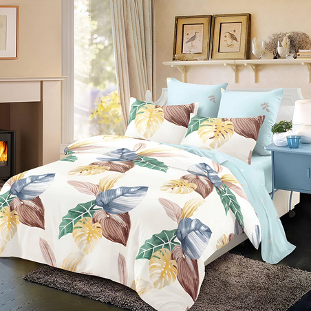 Двулицев спален комплект от 6 части без ластик - Палмови листа
