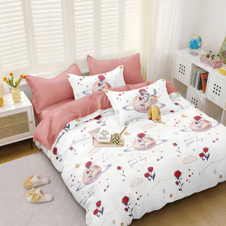 Двулицев спален комплект от 4 части с ластик - Малкият принц