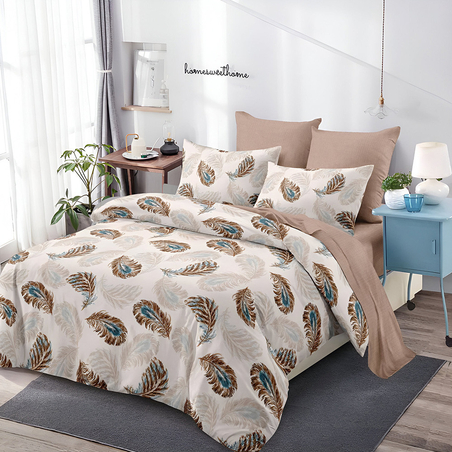 Двулицев спален комплект от 6 части без ластик - Паун