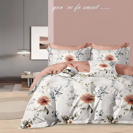 Двулицев спален комплект от 6 части без ластик - Нежност