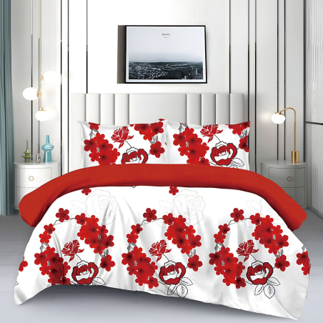 Двулицев спален комплект от 4 части без ластик (за приста) - Алена феерия