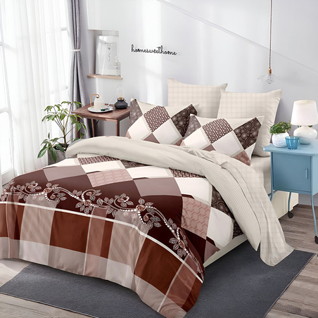 Двулицев спален комплект от 6 части без ластик - Златна нирвана